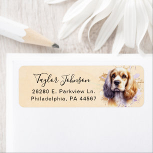 Étiquette d'adresse de retour de Cocker Spaniel