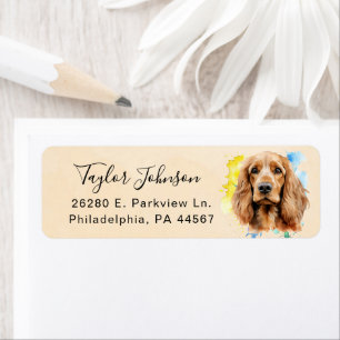 Étiquette d'adresse de retour de Cocker Spaniel