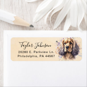 Étiquette d'adresse de retour de Cocker Spaniel
