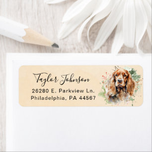 Étiquette d'adresse de retour de Cocker Spaniel