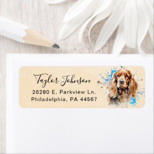 Étiquette d'adresse de retour de Cocker Spaniel