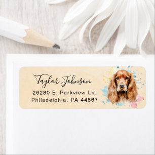 Étiquette d'adresse de retour de Cocker Spaniel