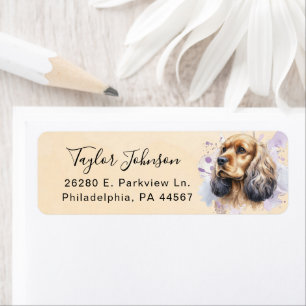 Étiquette d'adresse de retour de Cocker Spaniel