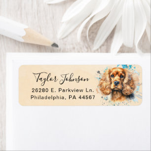 Étiquette d'adresse de retour de Cocker Spaniel