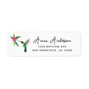 Étiquette d'adresse de retour de colibri