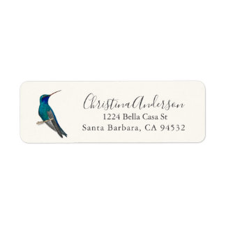Étiquette d'adresse de retour de Colibri à bec lar