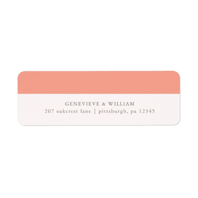 Étiquette d'adresse de retour de corail gras (Devant)