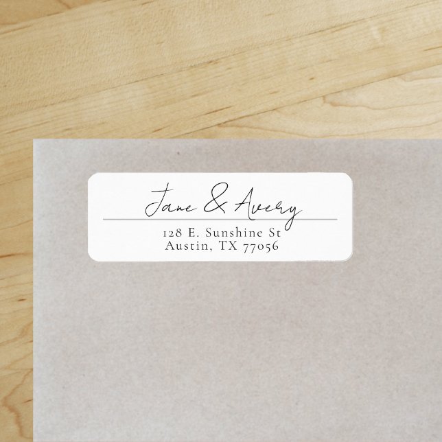 Étiquette d'adresse de retour de couple de mariage ("Everyday is abundantly beautiful." 
Sincerely Best Wishes from Lucky Design World)
