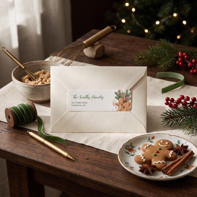 Étiquette d'adresse de retour de cuisson de Noël a (Créateur téléchargé)