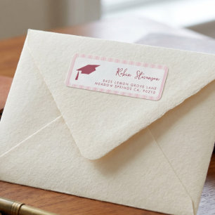 Étiquette d'adresse de retour de diplôme à rayures