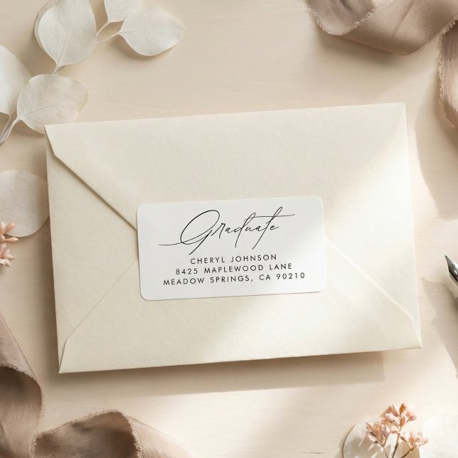 Étiquette d'adresse de retour de diplômé de style  (Créateur téléchargé)