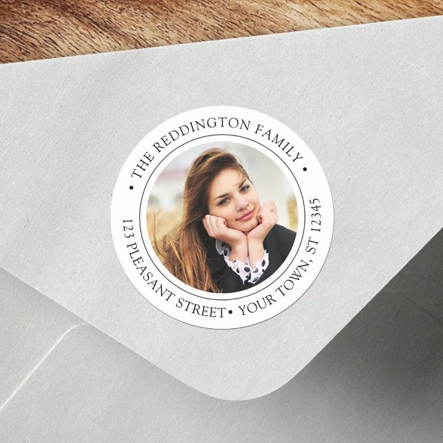 Étiquette d'adresse de retour de diplôme photo chi (Créateur téléchargé)
