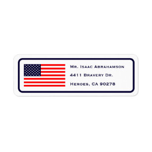 Étiquette d'adresse de retour de drapeau américain