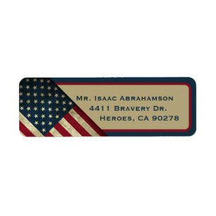 Étiquette d'adresse de retour de drapeau américain