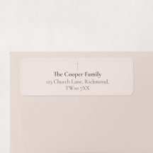 Étiquette d'adresse de retour de famille de croix