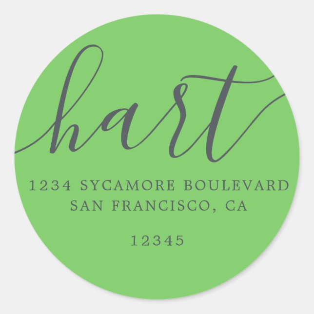 Étiquette d'adresse de retour de famille verte (Devant)