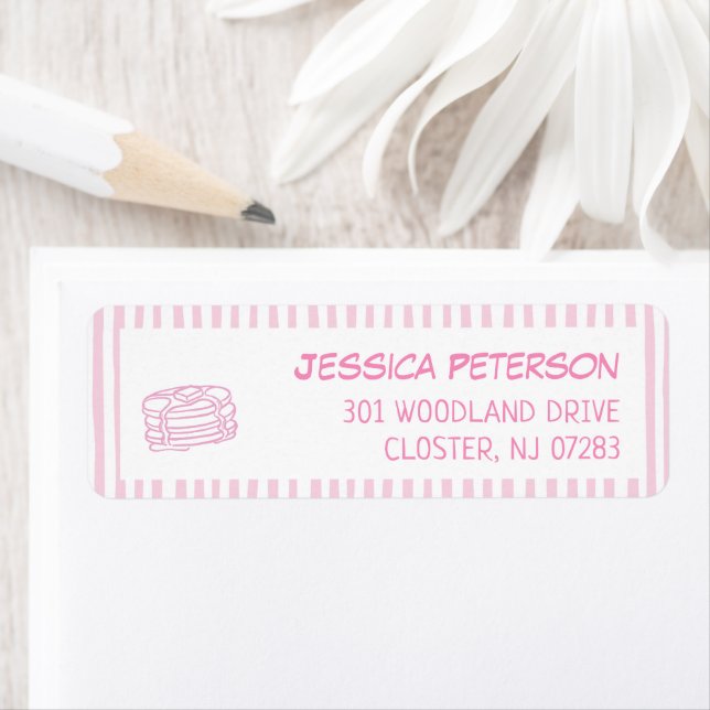 Étiquette d'adresse de retour de fête pour fille a (En situation)