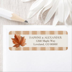 Étiquette d'adresse de retour de feuilles d'automn
