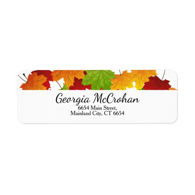Étiquette d'adresse de retour de feuilles rouges o (Devant)