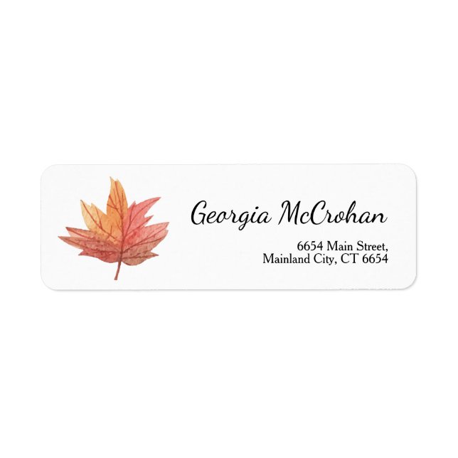 Étiquette d'adresse de retour de feuilles rouges o (Devant)