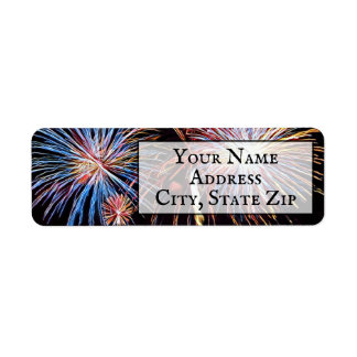 Étiquette d'adresse de retour de feux d'artifice
