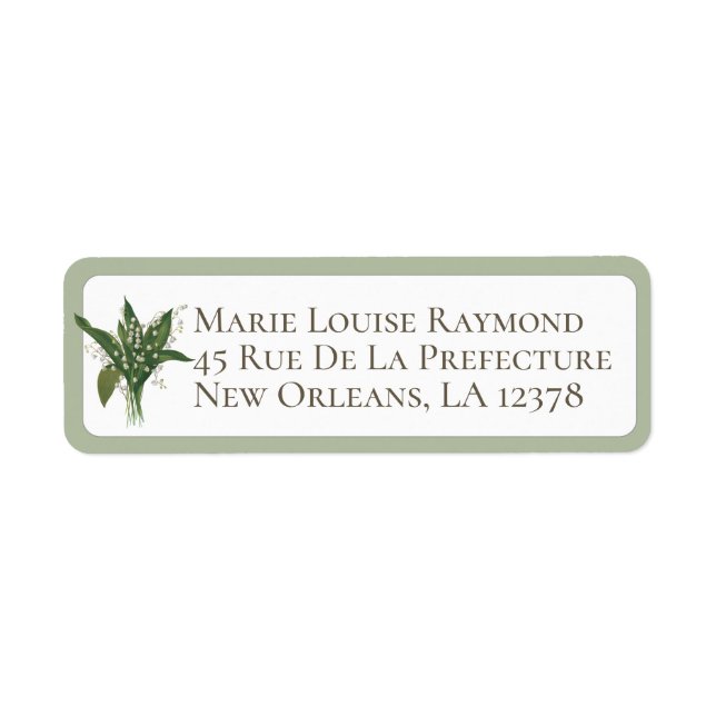 Étiquette d'adresse de retour de fleur de muguet (Devant)