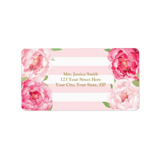 Étiquette d'adresse de retour de fleurs blanches r (Devant)