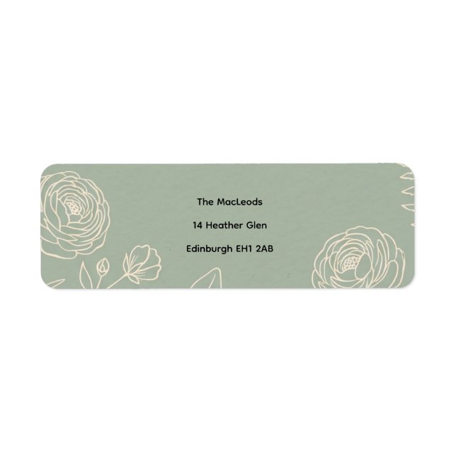 Étiquette d'adresse de retour de fleurs d'art de s (Devant)