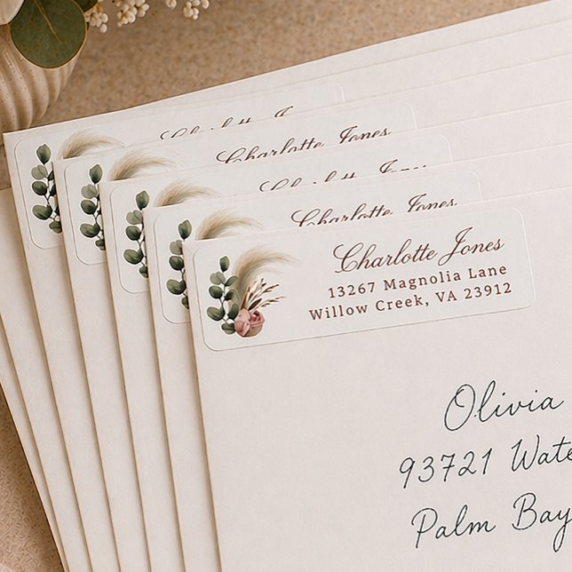 Étiquette d'adresse de retour de fleurs élégantes  (Return Address Label)