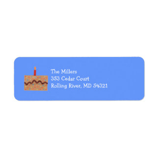 Étiquette d'adresse de retour de gâteau d'annivers