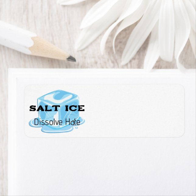 Étiquette d'adresse de retour de glace salée (En situation)
