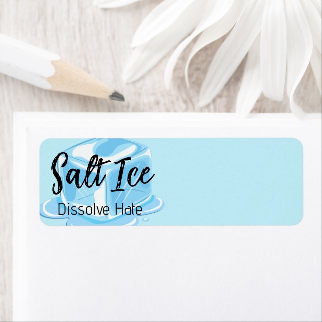 Étiquette d'adresse de retour de glace salée (En situation)