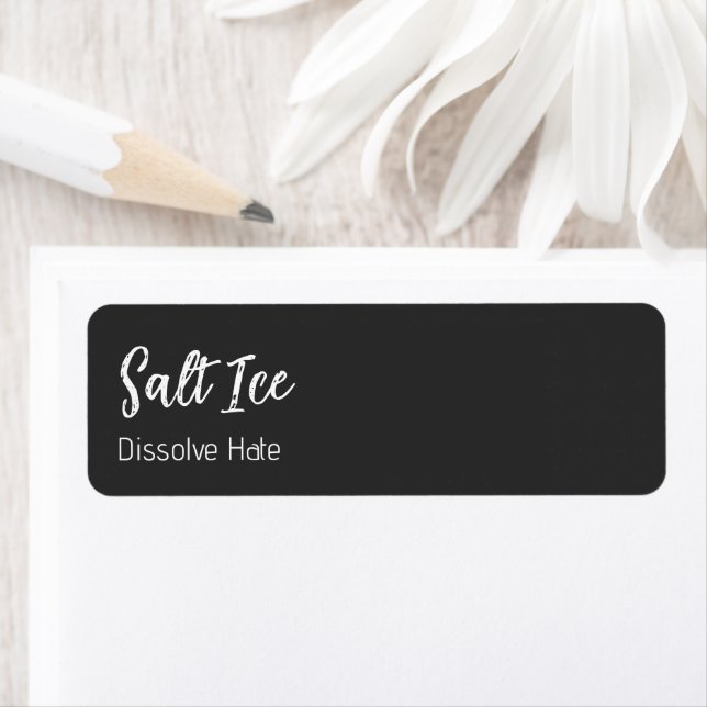 Étiquette d'adresse de retour de glace salée (En situation)