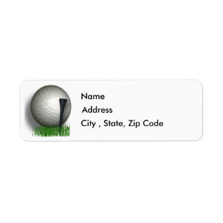 Étiquette d'adresse de retour de golf
