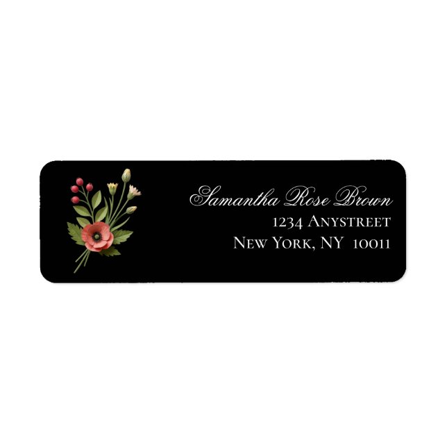 Étiquette d'adresse de retour de jardin de fleur s (Devant)