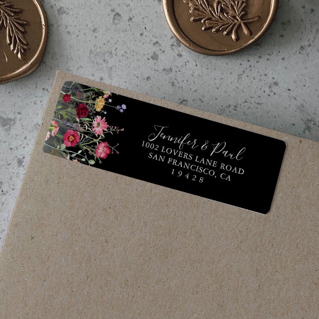 Étiquette d'adresse de retour de jardin multicolor (Créateur téléchargé)