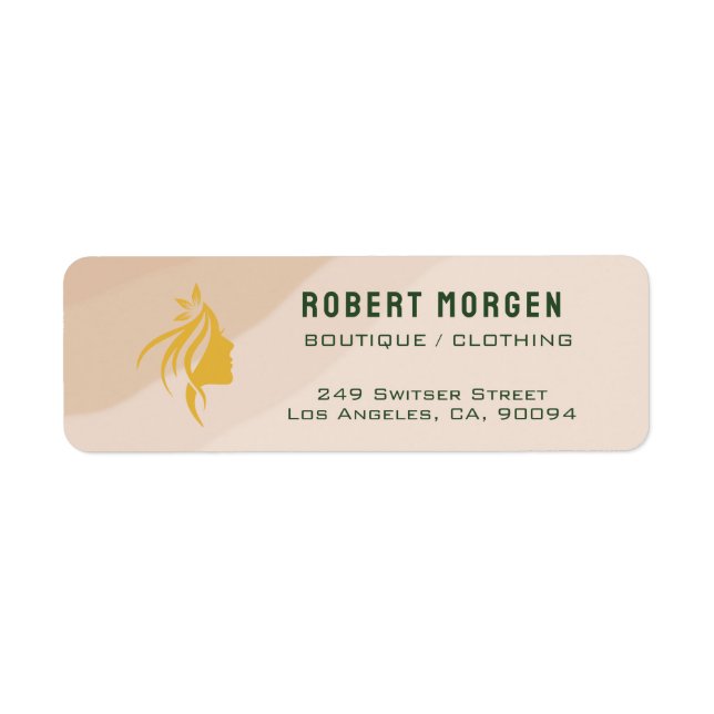 Étiquette d'adresse de retour de la boutique Boho  (Devant)