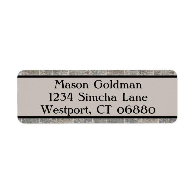 Étiquette d'adresse de retour de la brique grise t (Devant)