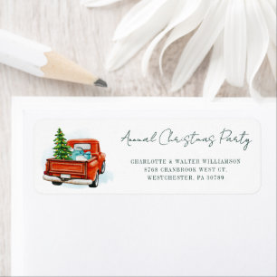 Étiquette d'adresse de retour de la fête de Noël d