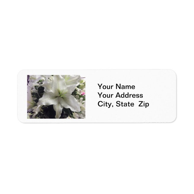 Étiquette d'adresse de retour de la Fleur Lily Cas (Devant)