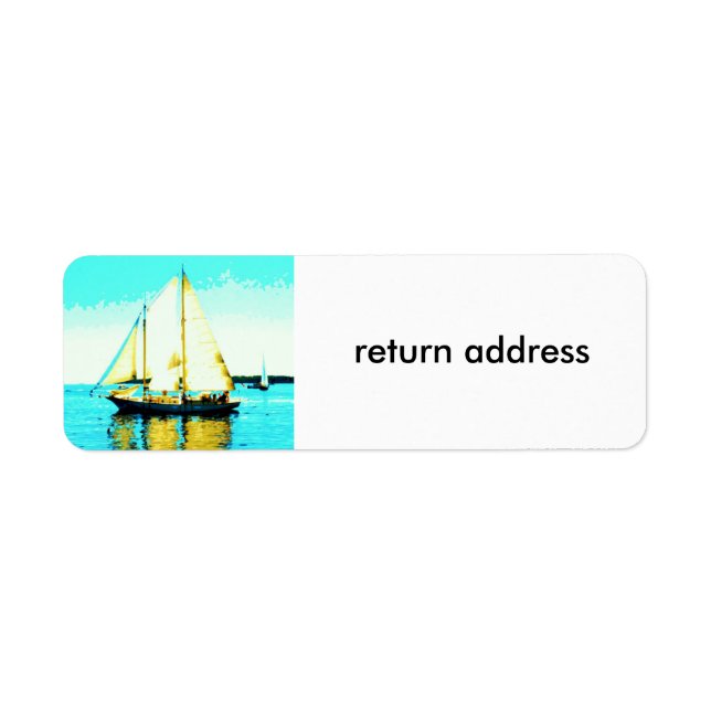 étiquette d'adresse de retour de la goélette de na (Devant)