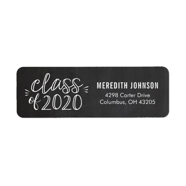 Étiquette d'adresse de retour de la graduation de  (Devant)