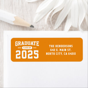 Étiquette d'adresse de retour de la graduation ora