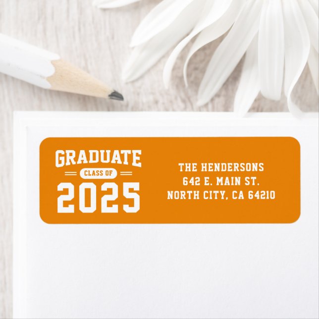 Étiquette d'adresse de retour de la graduation ora (En situation)