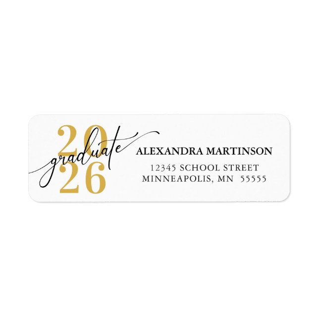 Étiquette d'adresse de retour de la promotion 2023 (Devant)