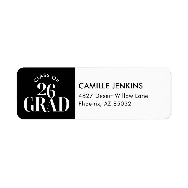 Étiquette d'adresse de retour de la promotion 2026 (Devant)