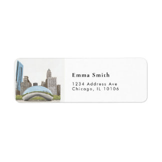 Étiquette d'adresse de retour de la ville de Chica