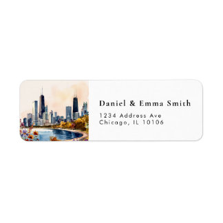 Étiquette d'adresse de retour de la ville de Chica
