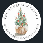 Étiquette d'adresse de retour de l'arbre de Noël t<br><div class="desc">sticker d'adresse de Noël avec un arbre de Noël traditionnel. Trouvez les articles correspondants et plus d'options dans ma boutique.</div>