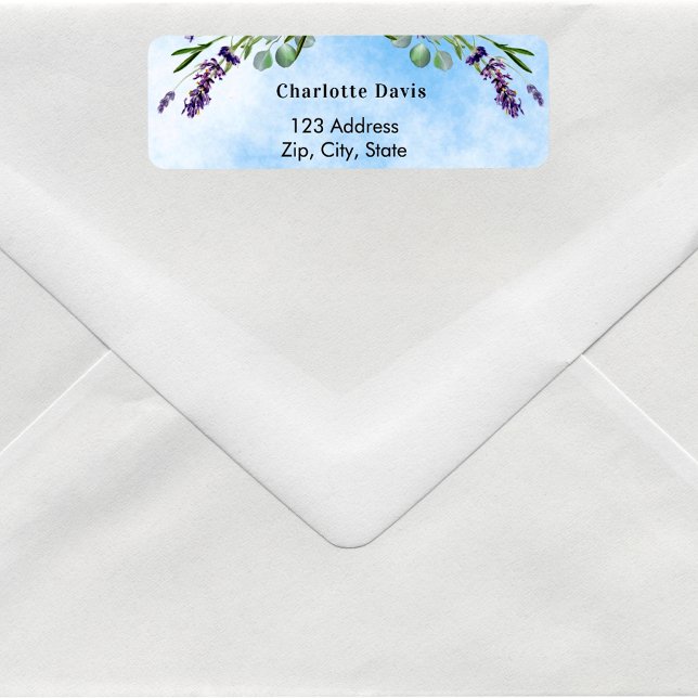 Étiquette d'adresse de retour de lavande bleu clai (Créateur téléchargé)